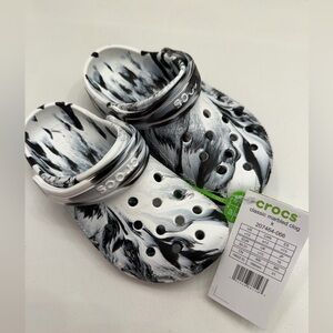 CROCS kids classic marbled clog black & white - 13